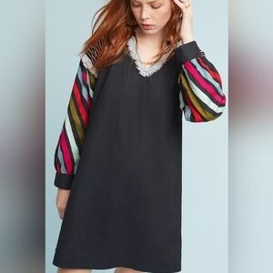🍂🤎Chantik Chevron Embellished Beaded Dress by Anthropologie
